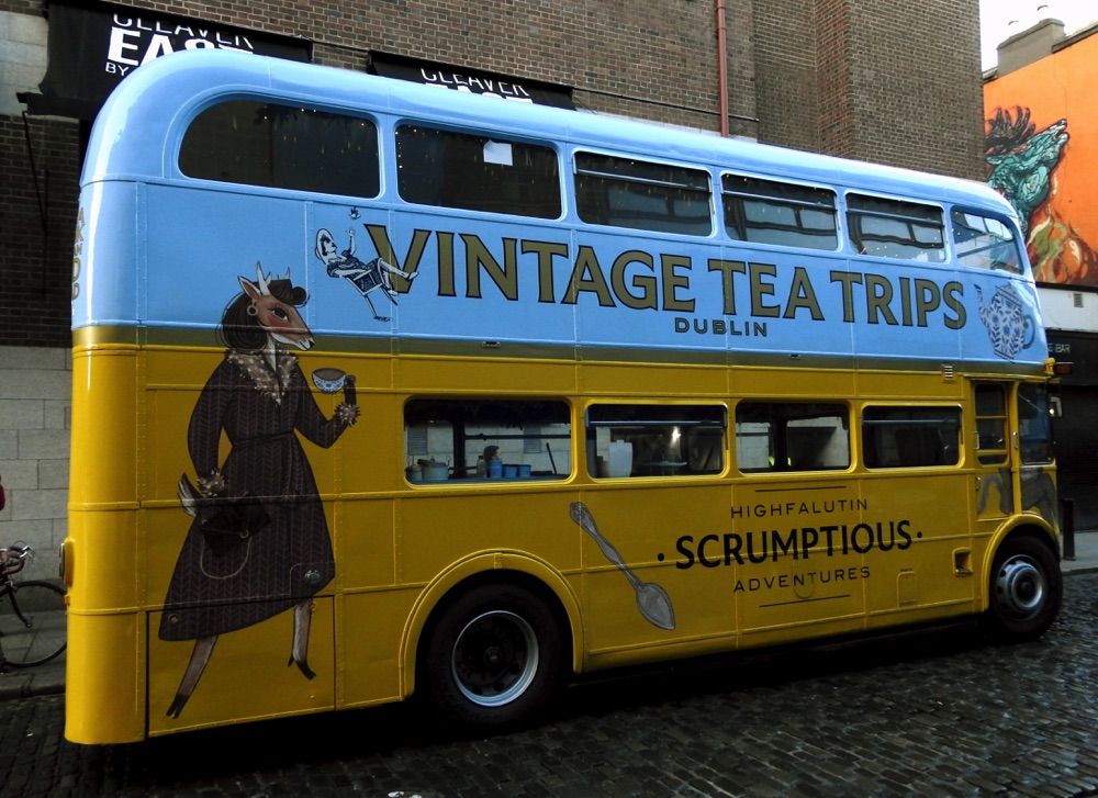 afteroon tea in dublin vintage bus