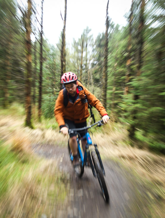 Oisin on his bike in Davagh Forest