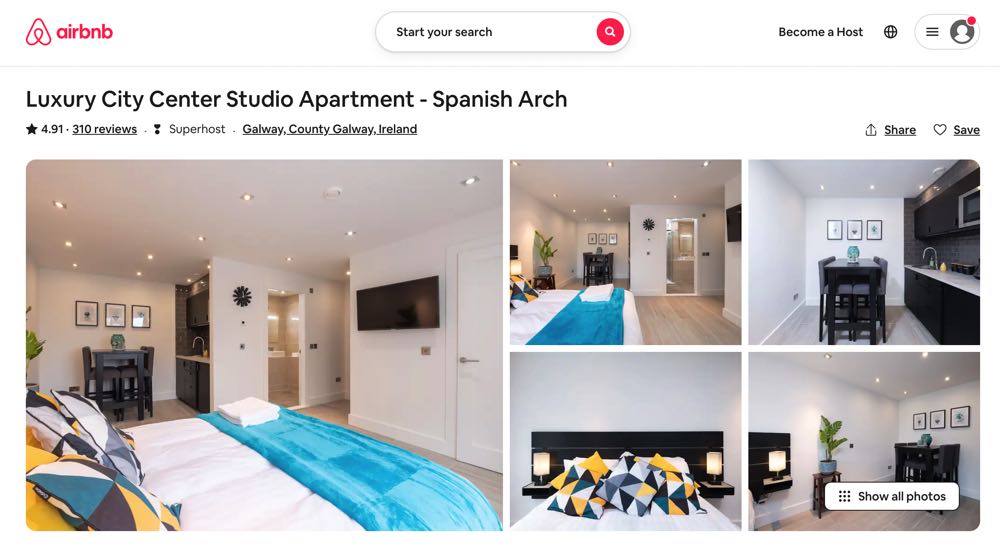 airbnb apartment galway city centre