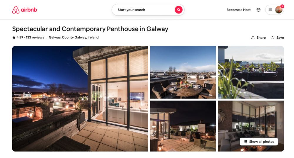 airbnb in galway city centre luxury