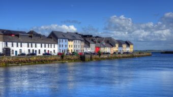 galway in the summer along the corrib river with homes