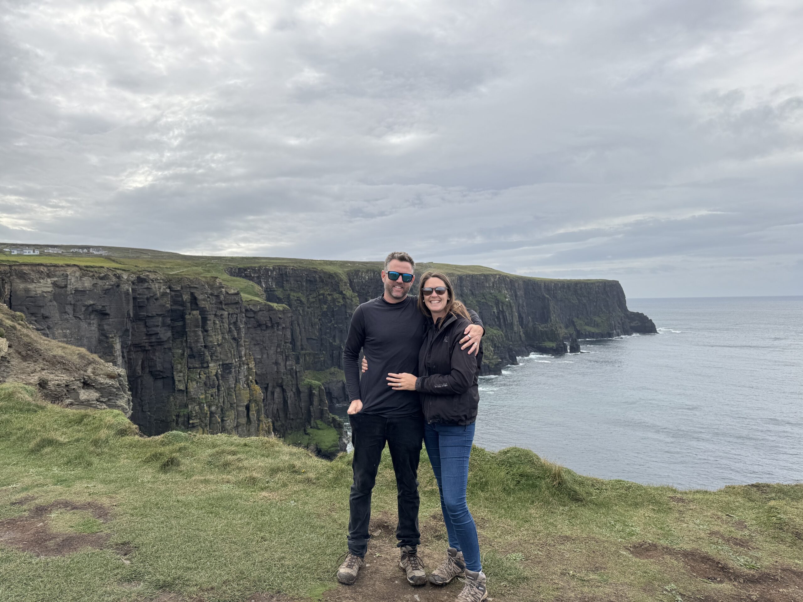 Nick and Dariece beside the Cliffs of Moher in County Clare