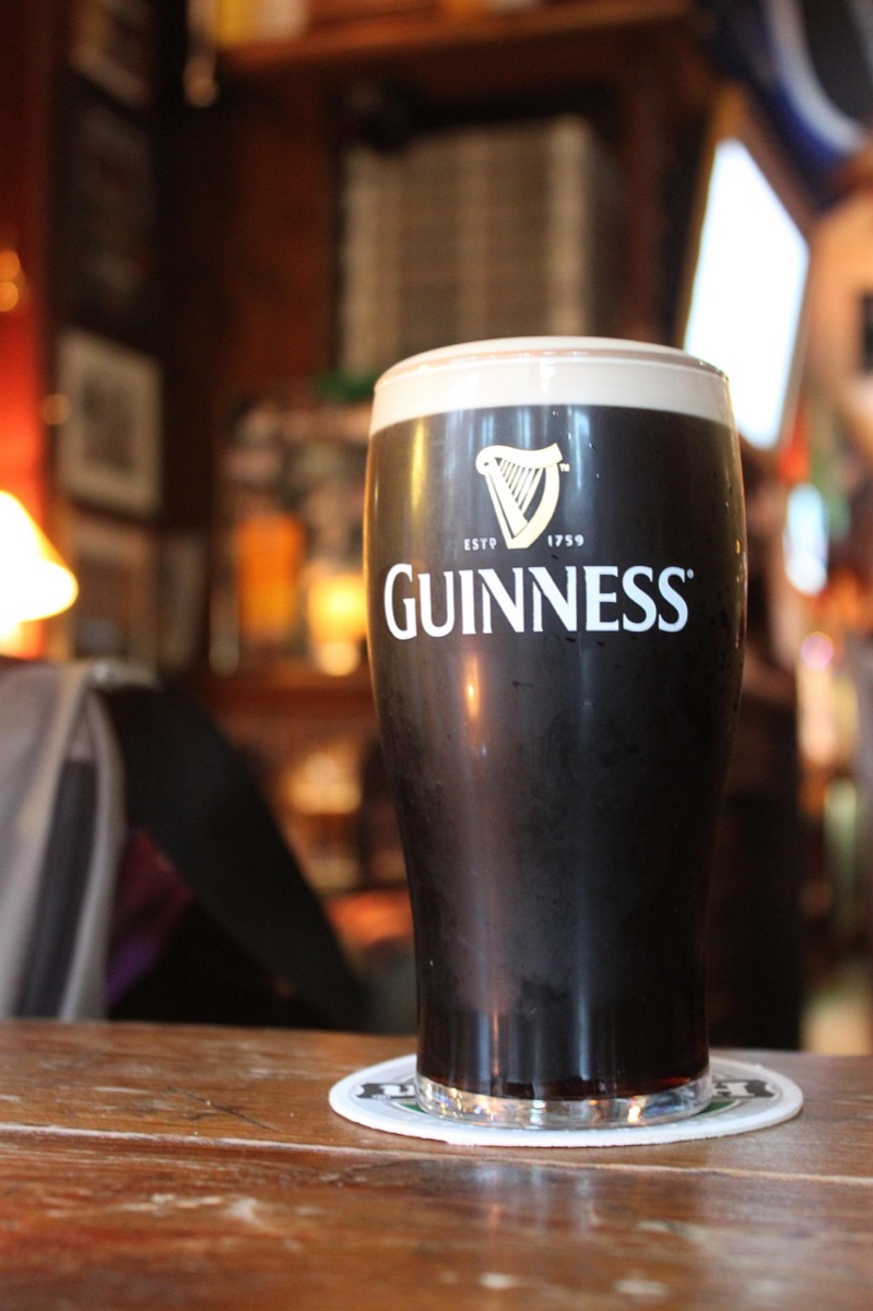 A perfectly poured pint of Guinness stout in Ireland