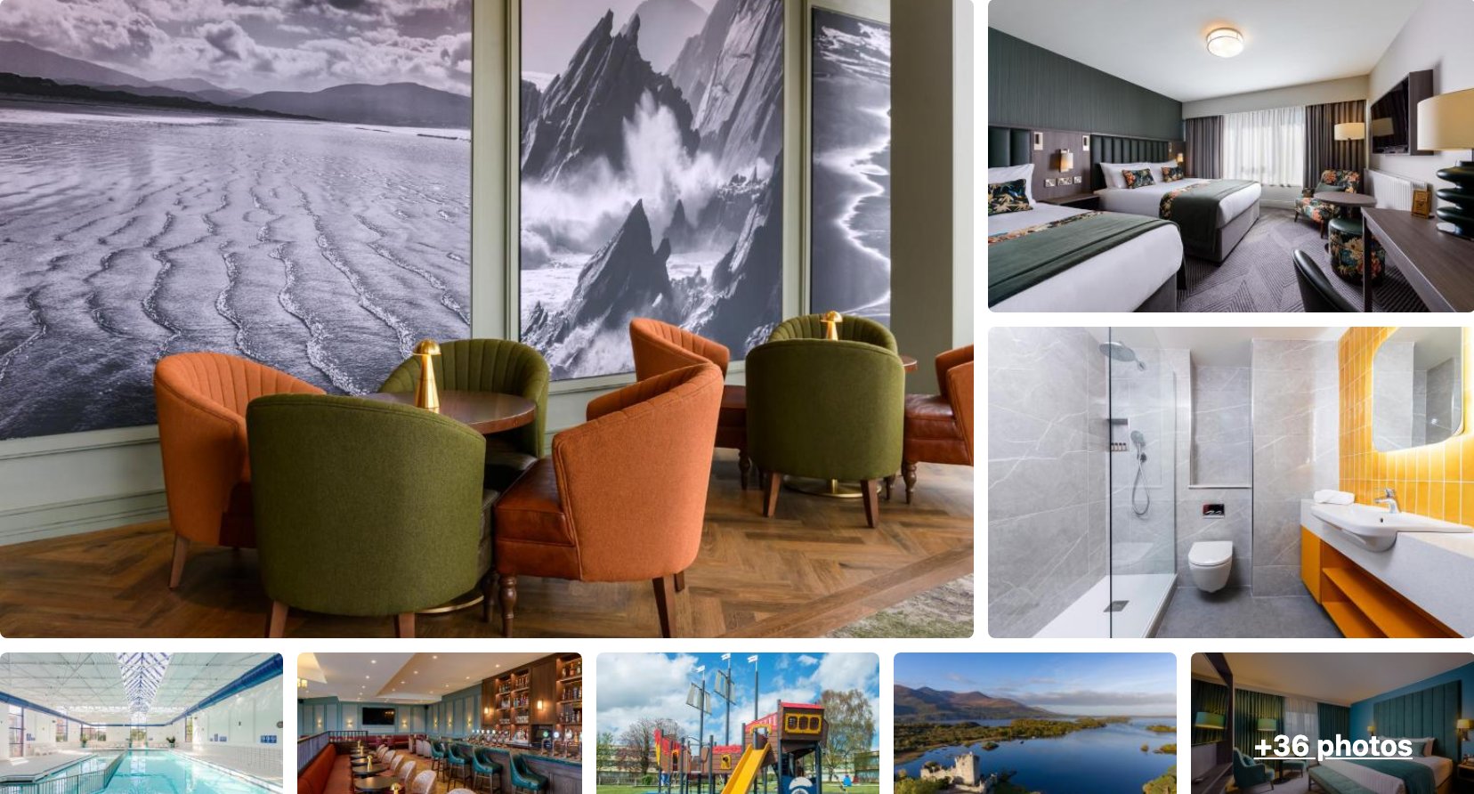 Hotel Killarney exterior and rooms – a top-rated hotel near Killarney National Park