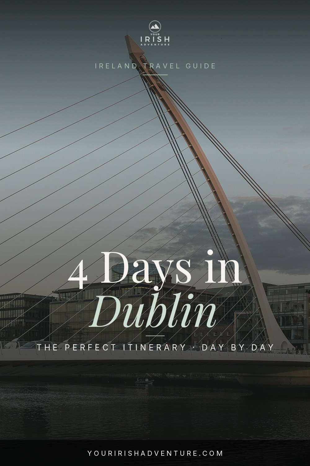 Dublin city street with Georgian doors and a pint of Guinness, 4 day itinerary pin