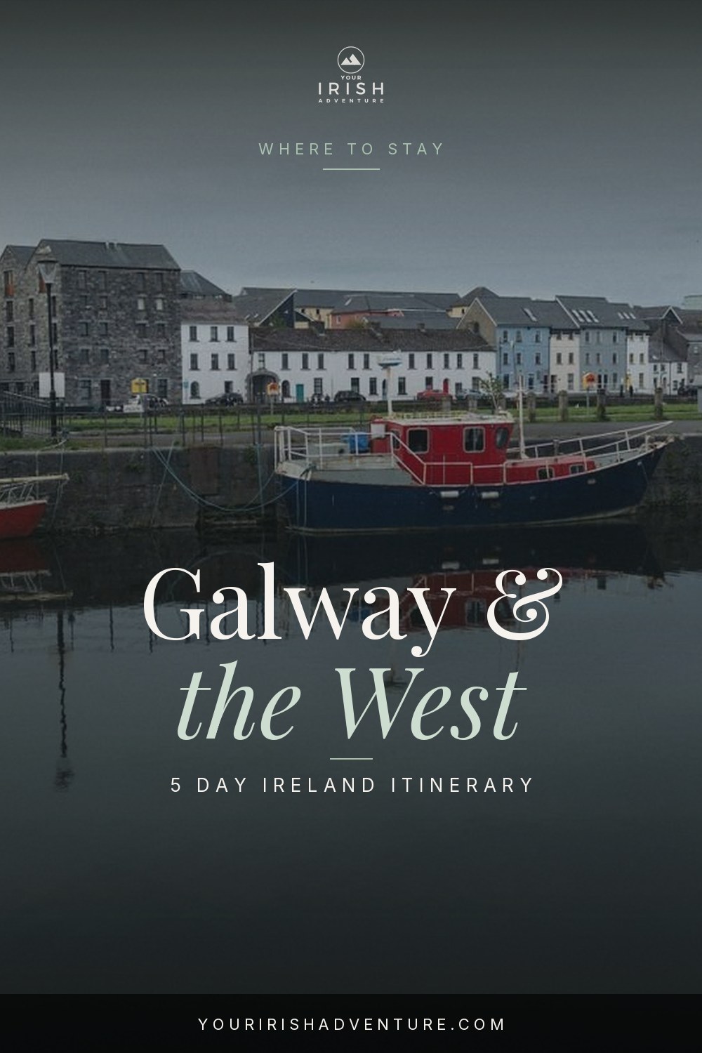 Colourful houses along the Long Walk waterfront in Galway city on Ireland's west coast