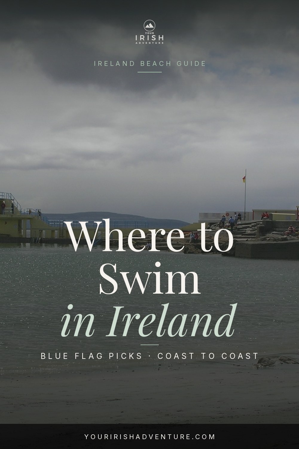 Salthill bathing area and diving platform on Galway Bay, Ireland