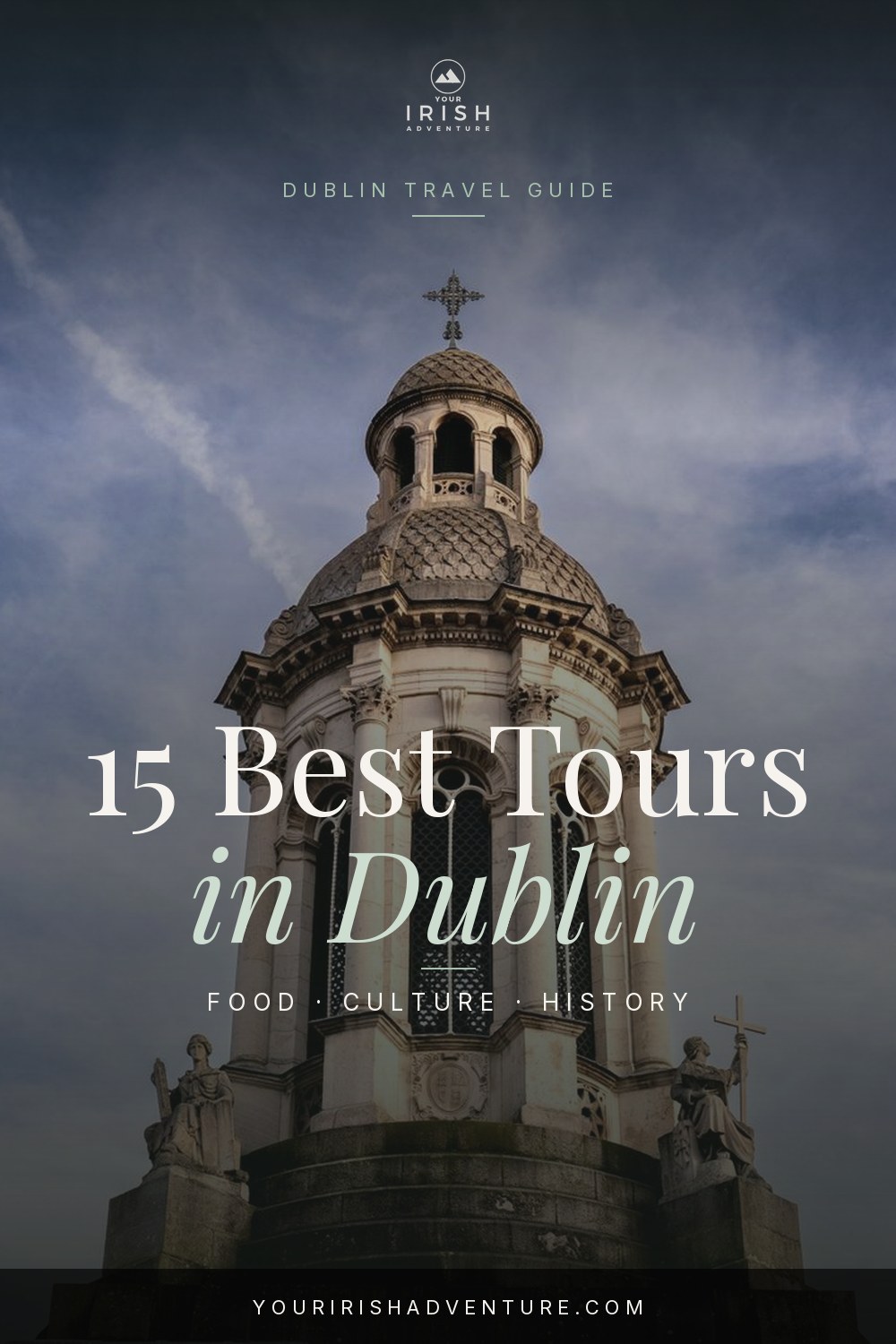 Dublin city street with colourful Georgian doors and pub fronts, pin for best Dublin tours guide