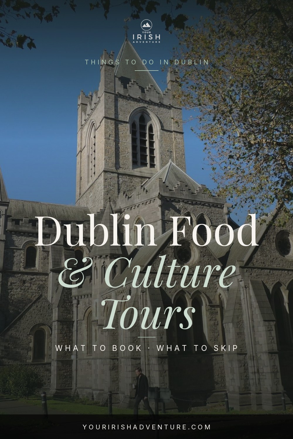 Plate of Irish stew and a pint of Guinness on a Dublin pub table, pin for Dublin food and culture tours