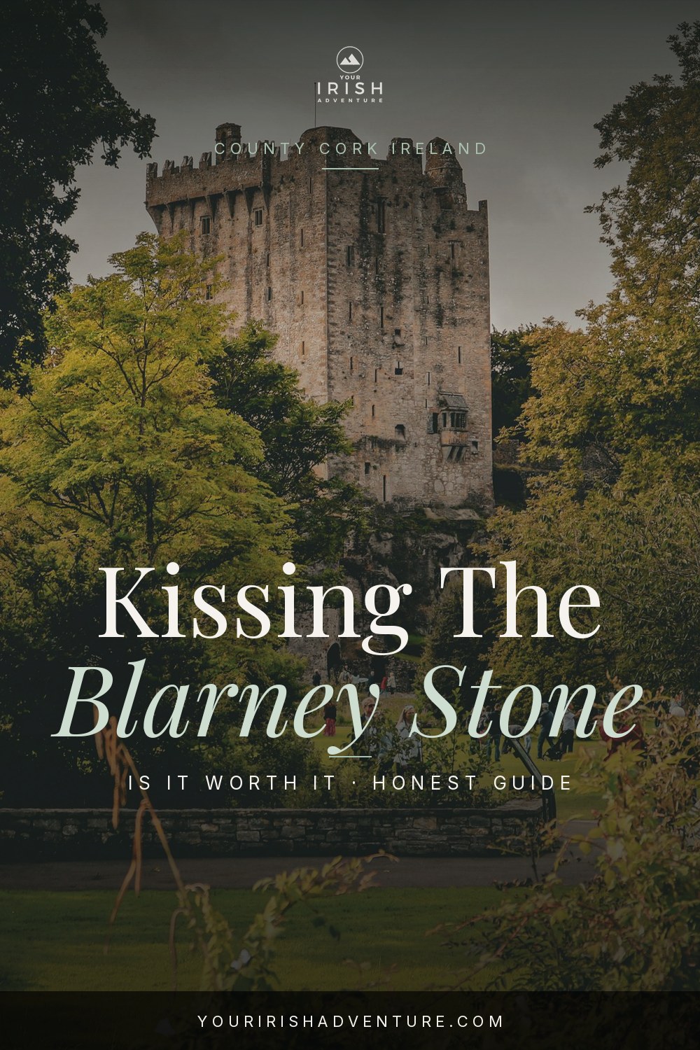 View from the top of Blarney Castle in Cork Ireland where visitors kiss the Blarney Stone