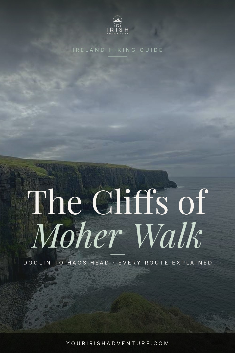 Cliffs of Moher coastal trail along the Wild Atlantic Way in County Clare Ireland