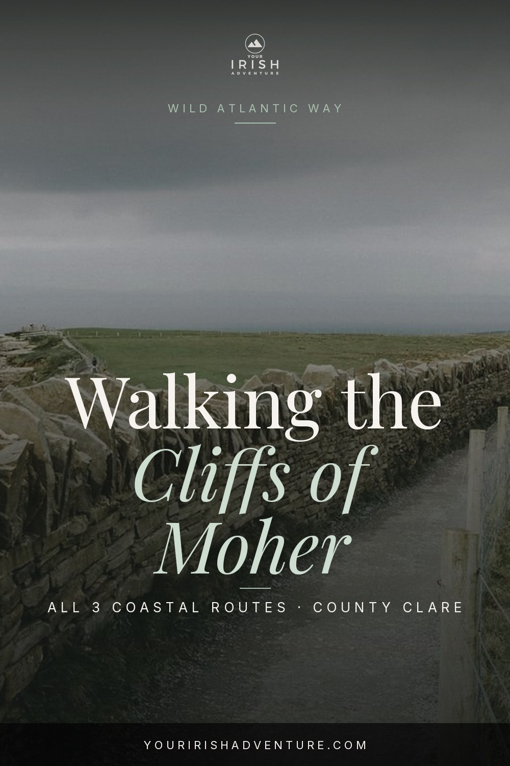 Coastal cliff path with Atlantic views near Doolin and Hags Head County Clare Ireland