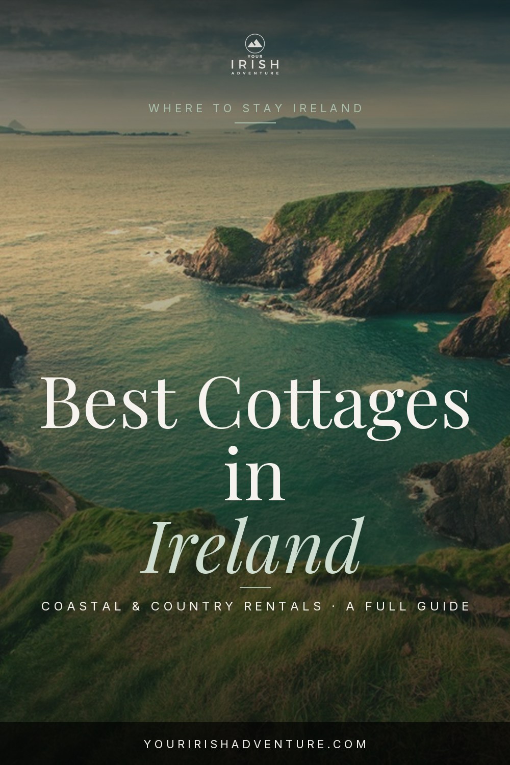 Traditional Irish cottage near the coast with sea views and a stone wall