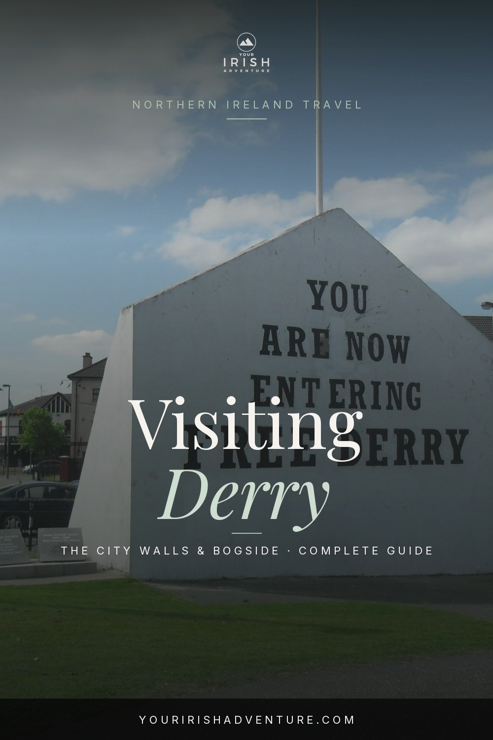 Derry's 17th-century stone city walls overlooking the Bogside in Northern Ireland