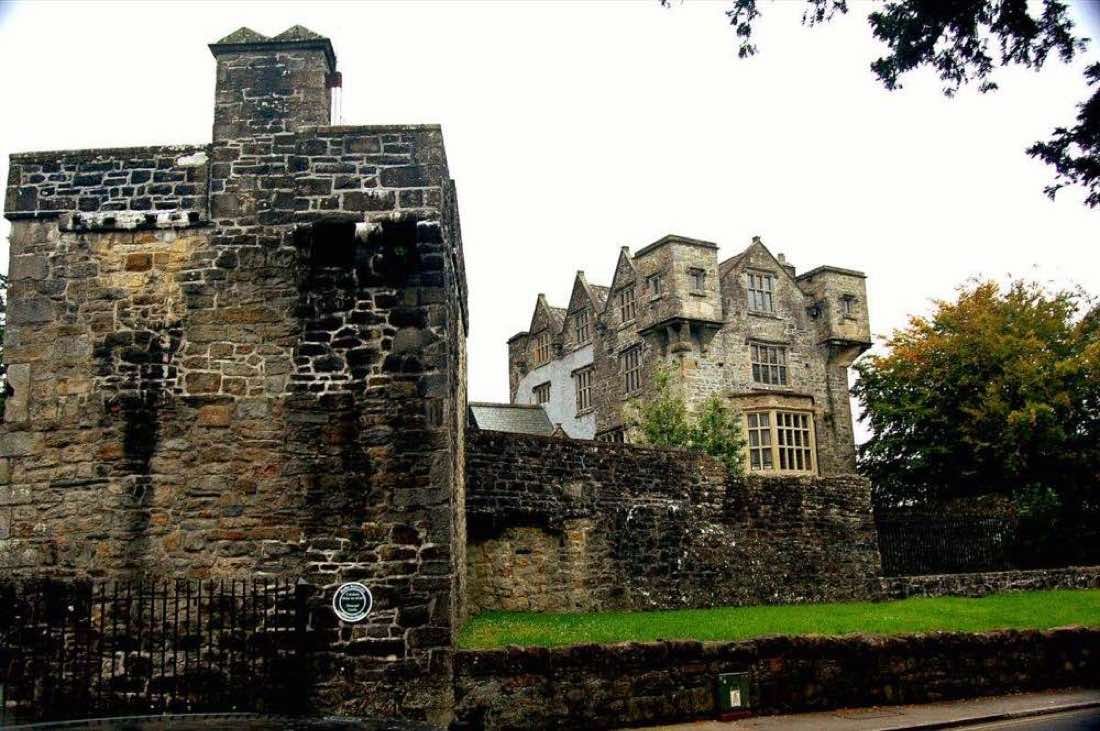 Donegal Castle, the stone tower house in the center of Donegal Town