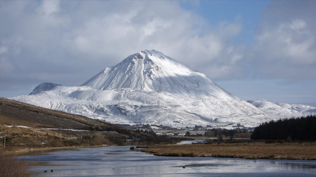 The quartzite cone of Errigal, the highest mountain in Donegal