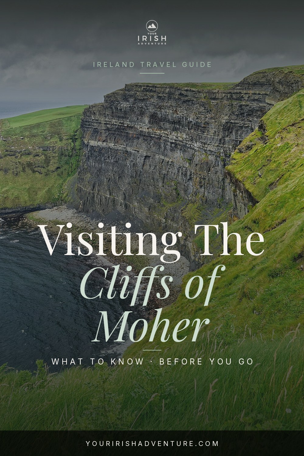 Dramatic sea cliffs at the Cliffs of Moher on the wild Atlantic coast of County Clare, Ireland