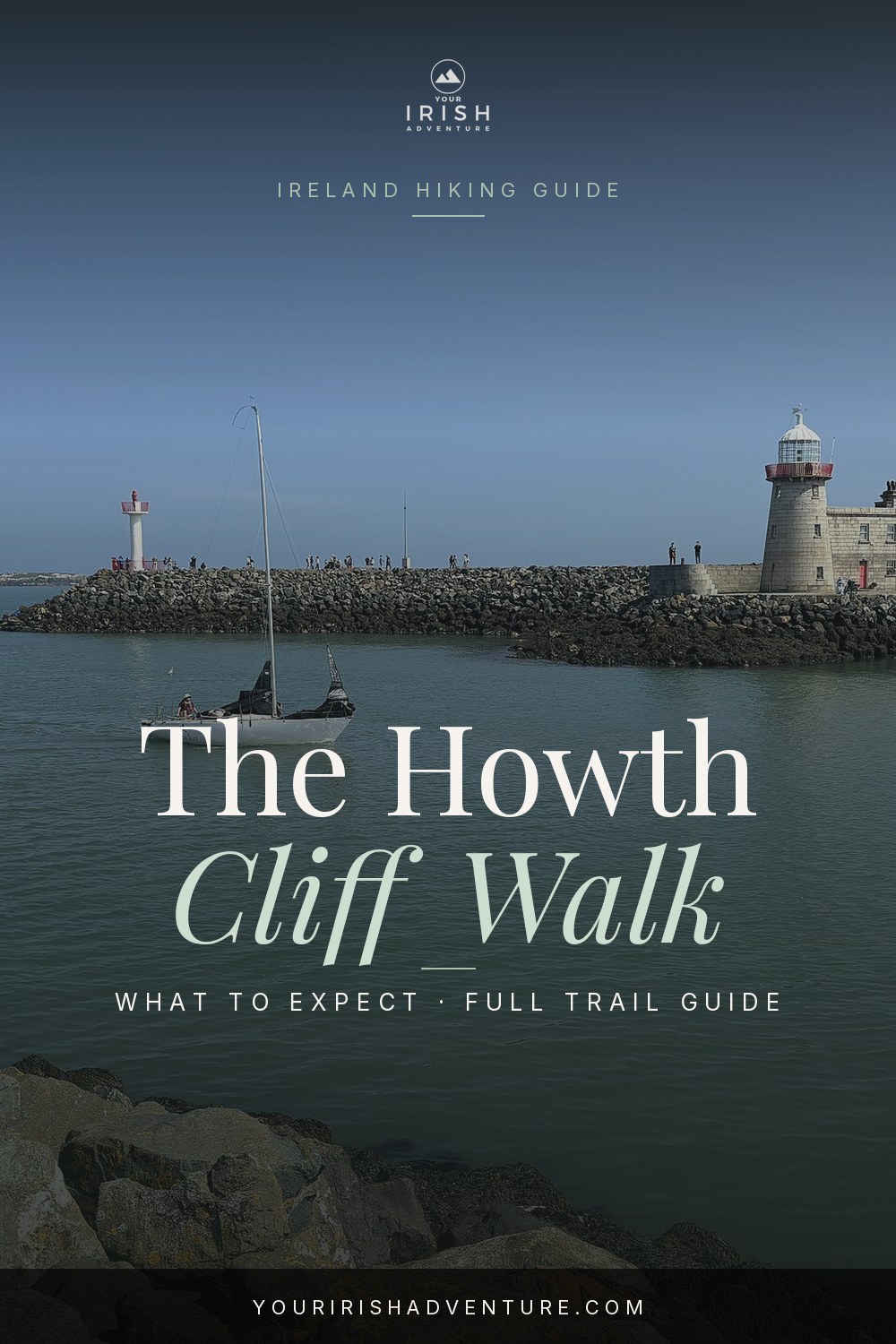 Howth Cliff Walk coastal path with sea views near Dublin Ireland