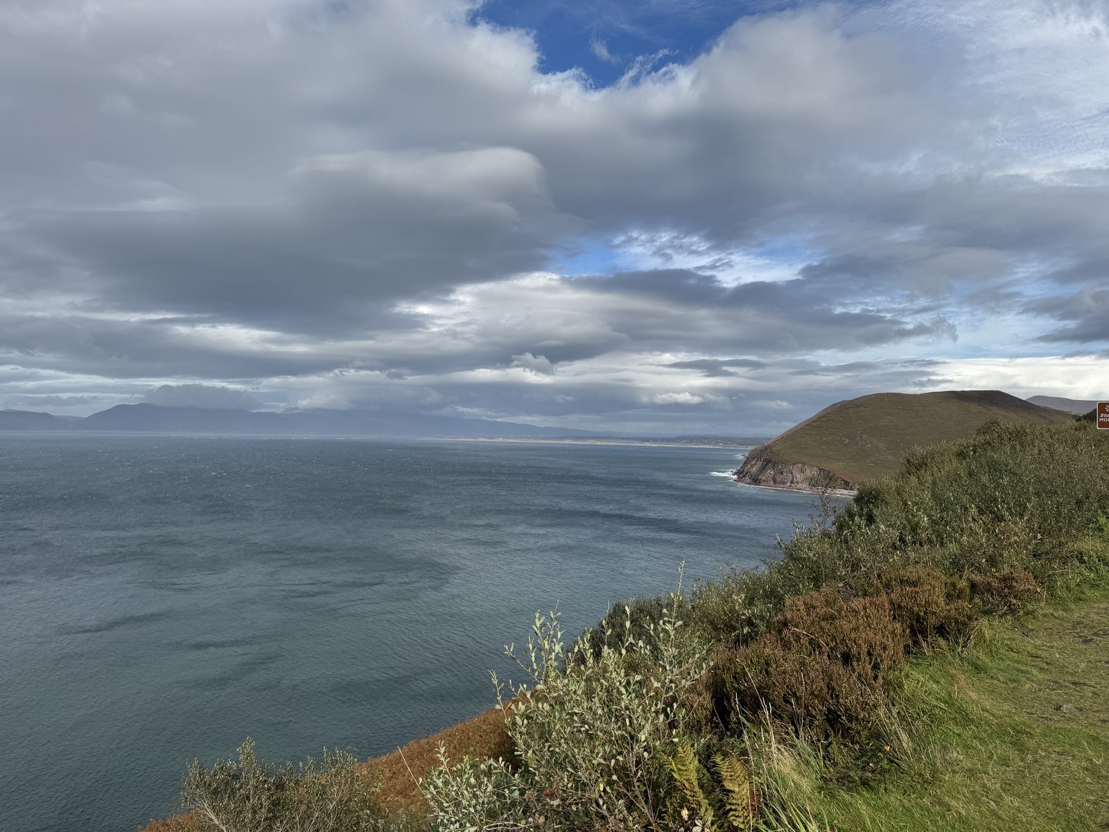 Ring of Kerry coastline looking south along the Atlantic with green headlands