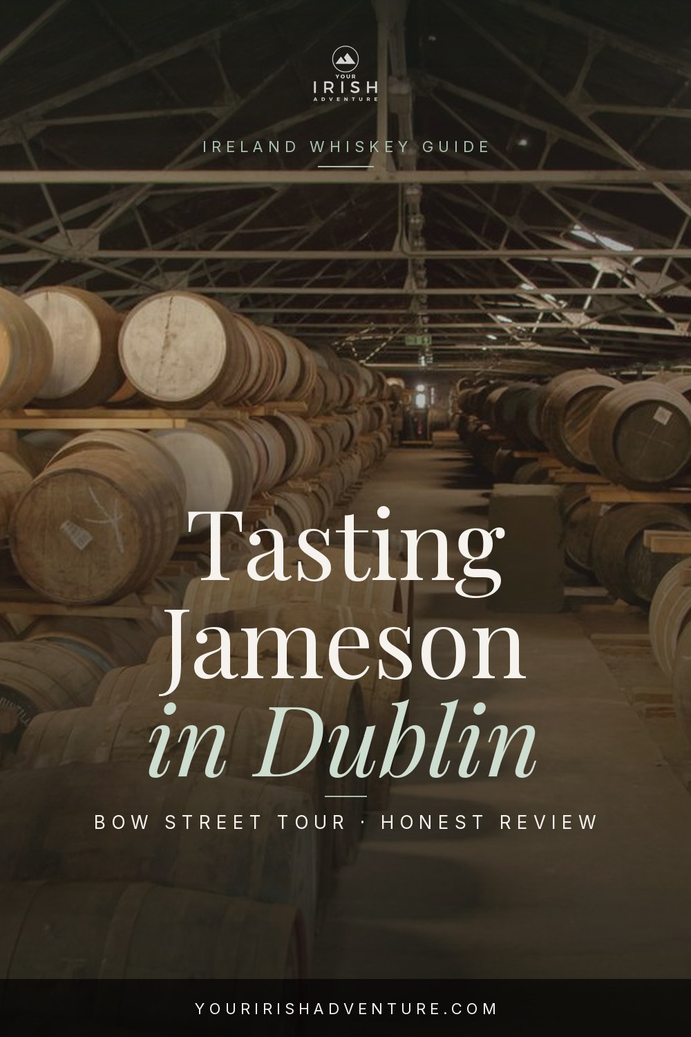 Glasses of Jameson Irish whiskey lined up for a tasting flight at the Bow Street distillery in Dublin