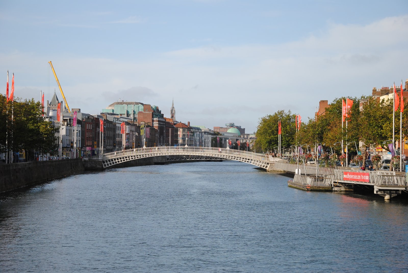 The Ha'penny Bridge over the River Liffey in Dublin