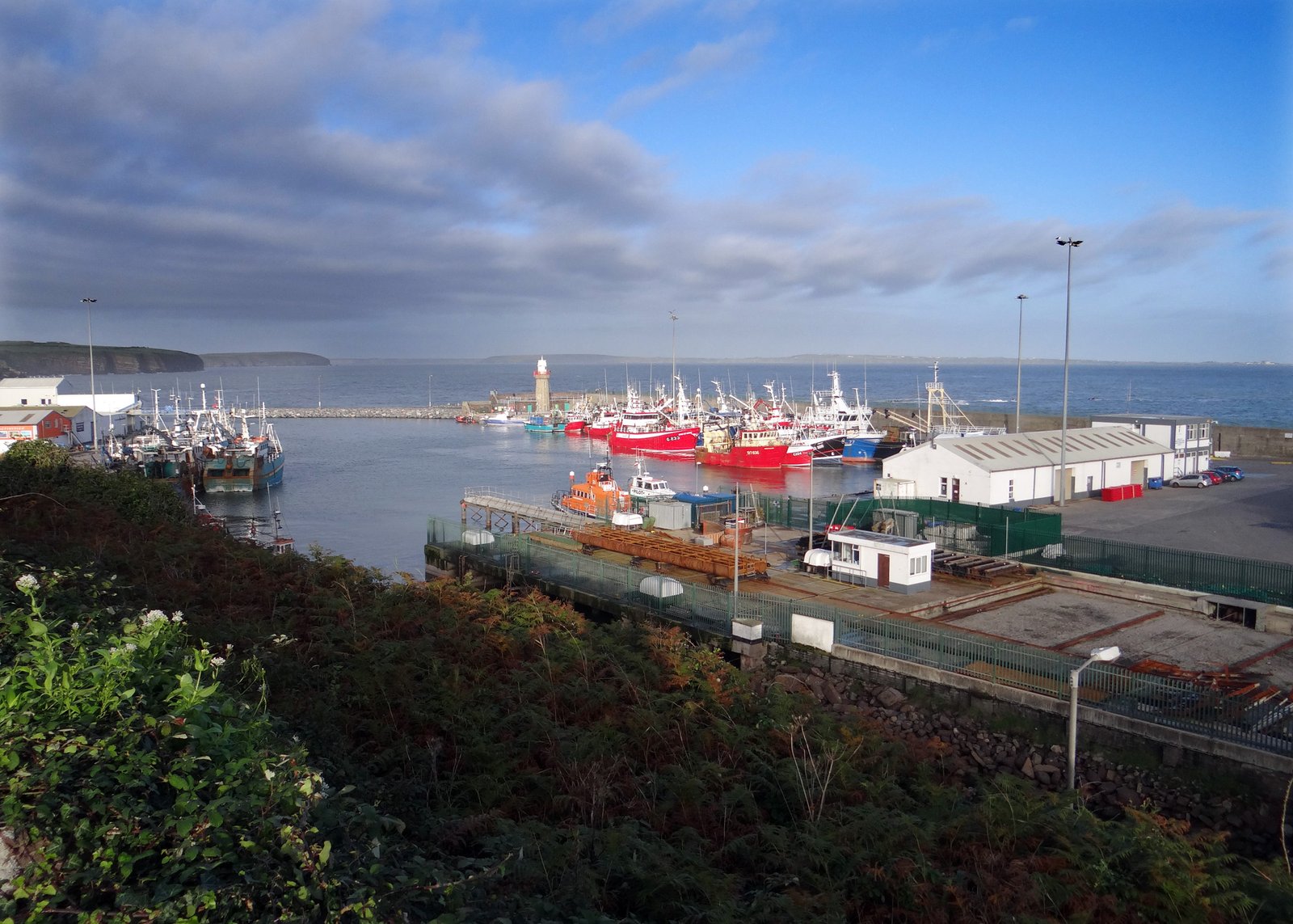 Fishing trawlers moored in the harbour at Dunmore East, County Waterford