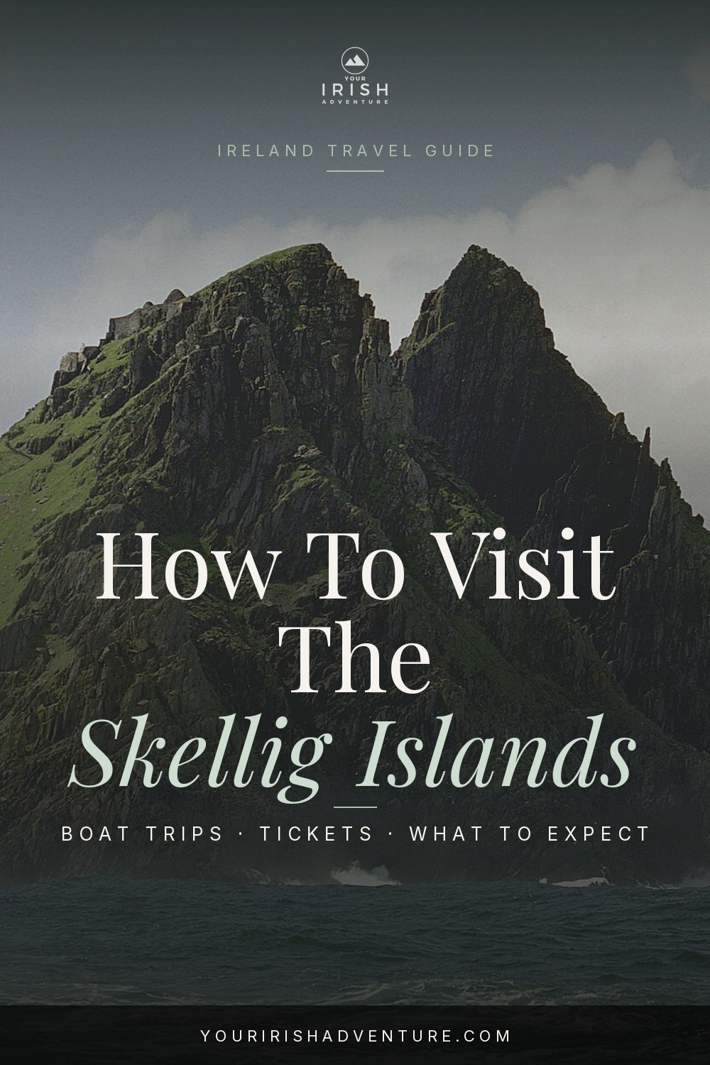 Skellig Michael island rising from the Atlantic off the Kerry coast of Ireland