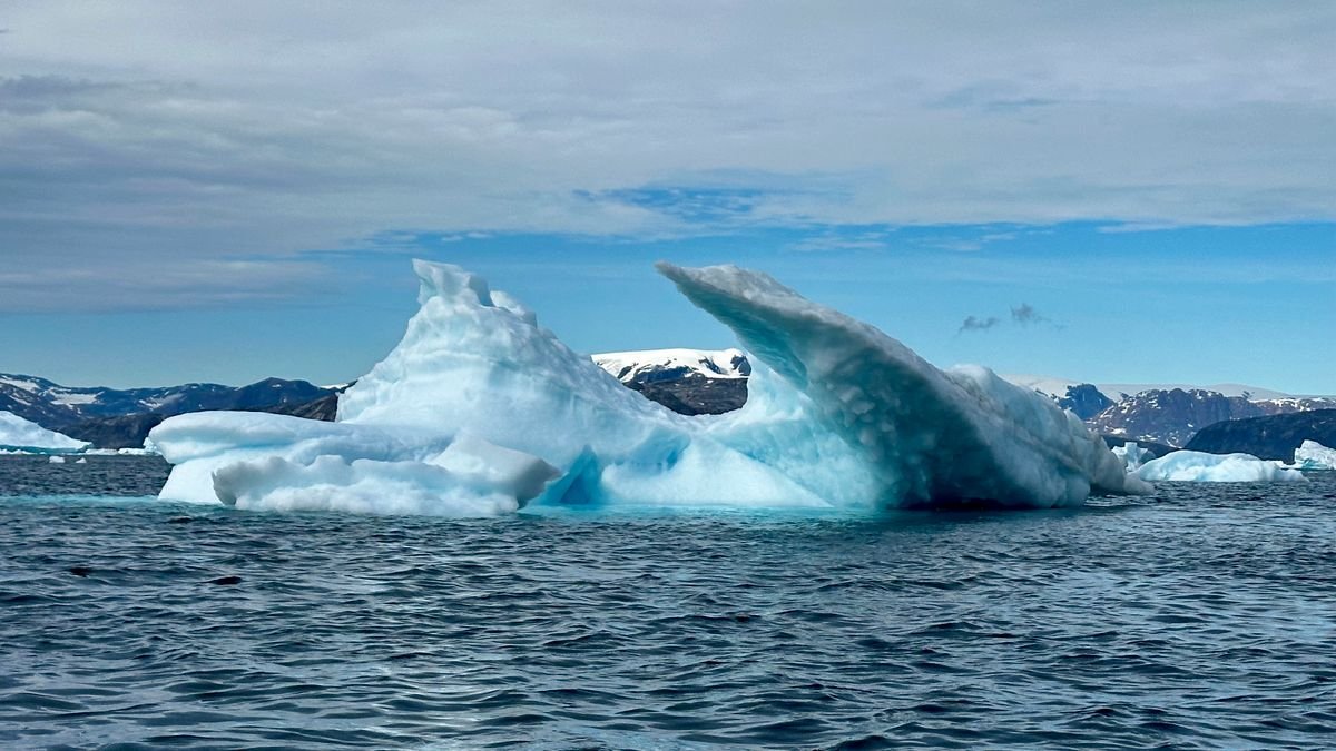 Large iceberg in cold dark north Atlantic water
