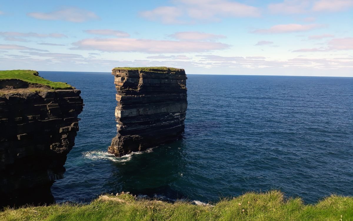 Dun Briste sea stack standing off Downpatrick Head in County Mayo