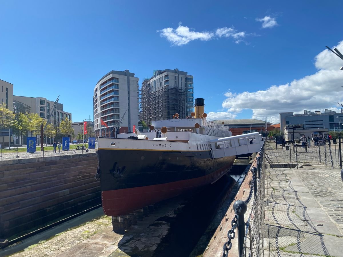 The SS Nomadic in dry dock at Titanic Belfast