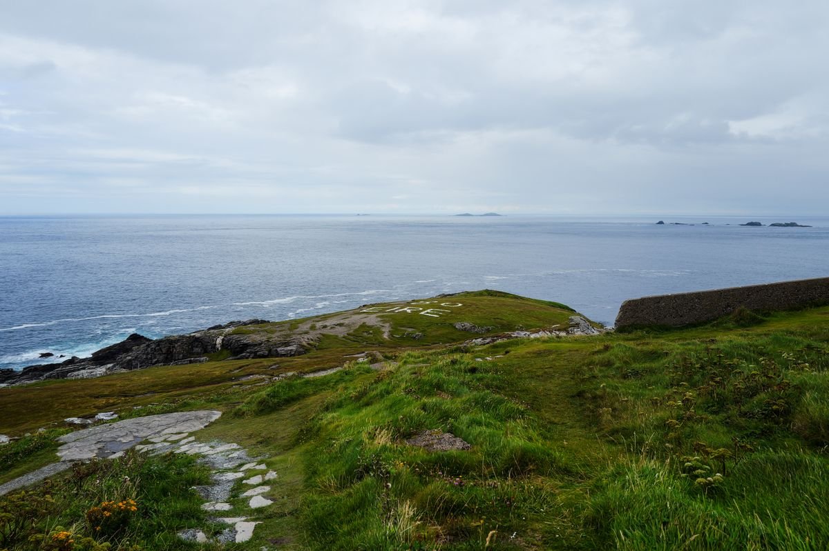 One of the best coastal walks in Ireland, a clifftop path above the Atlantic with a distant headland