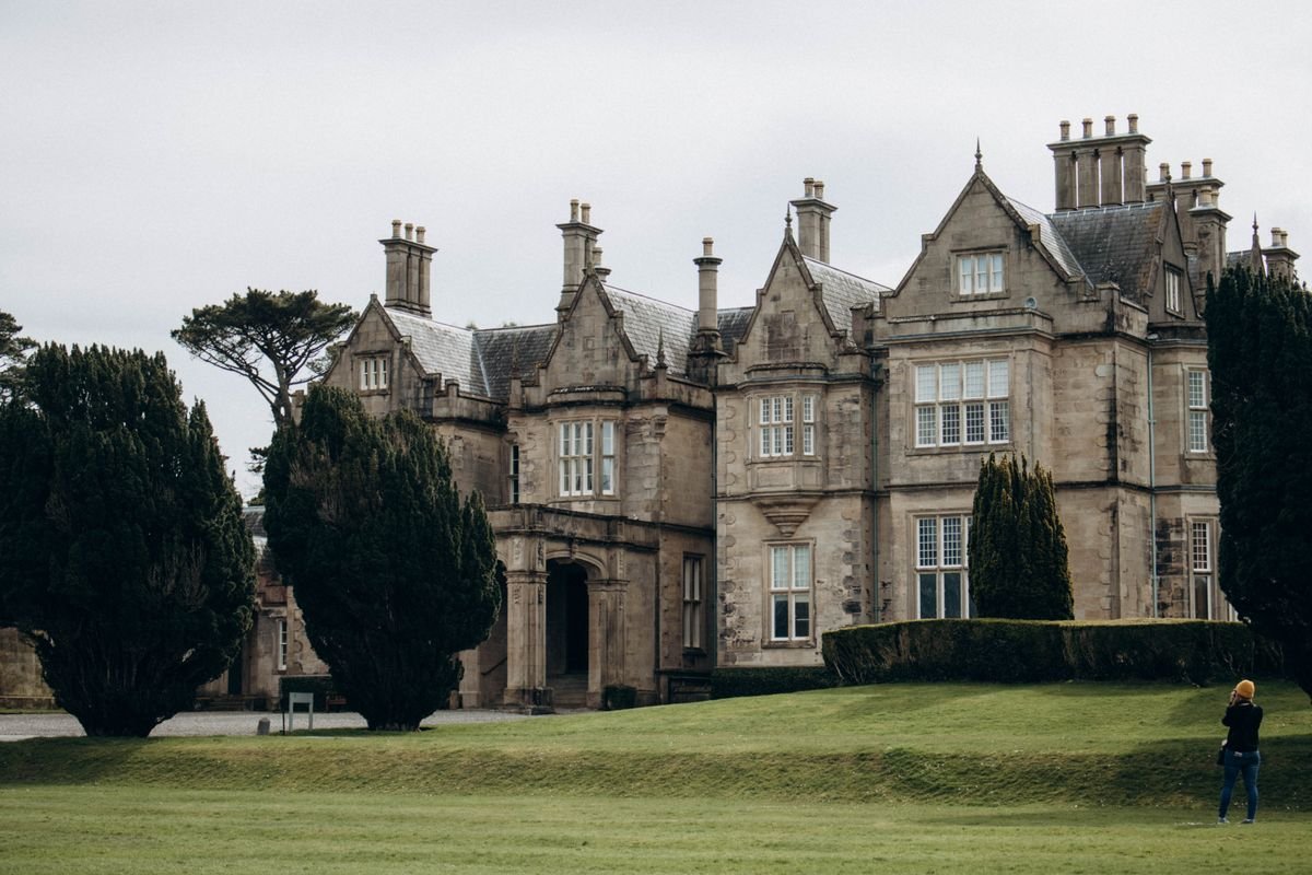 Muckross House Victorian manor seen from the lawn in Killarney