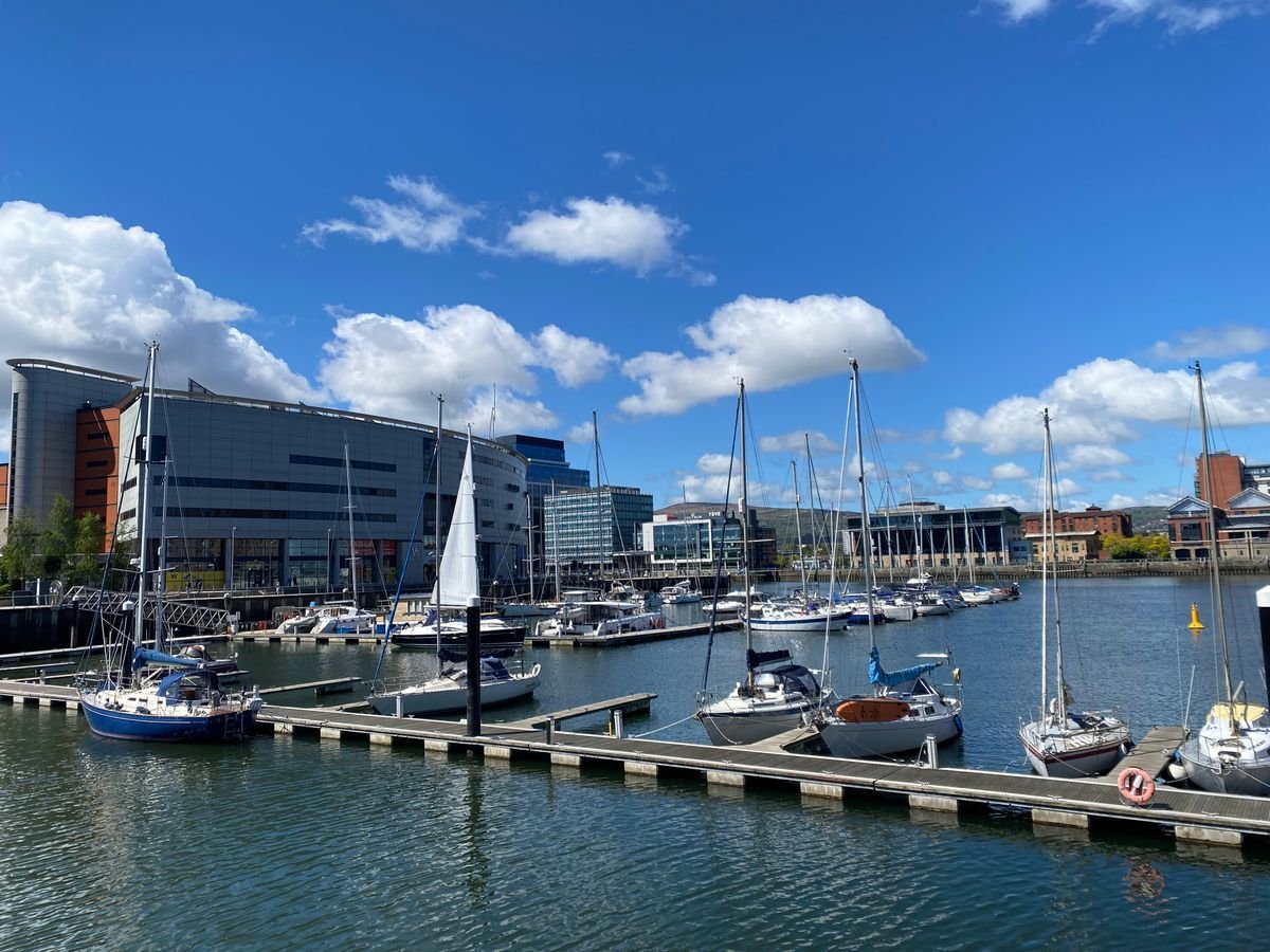 The Belfast waterfront and marina
