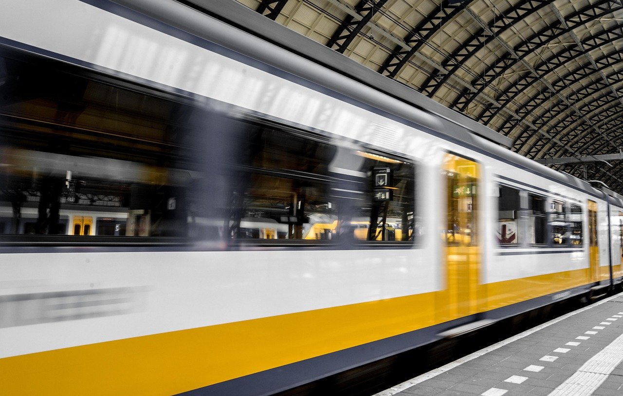 A train at a station platform