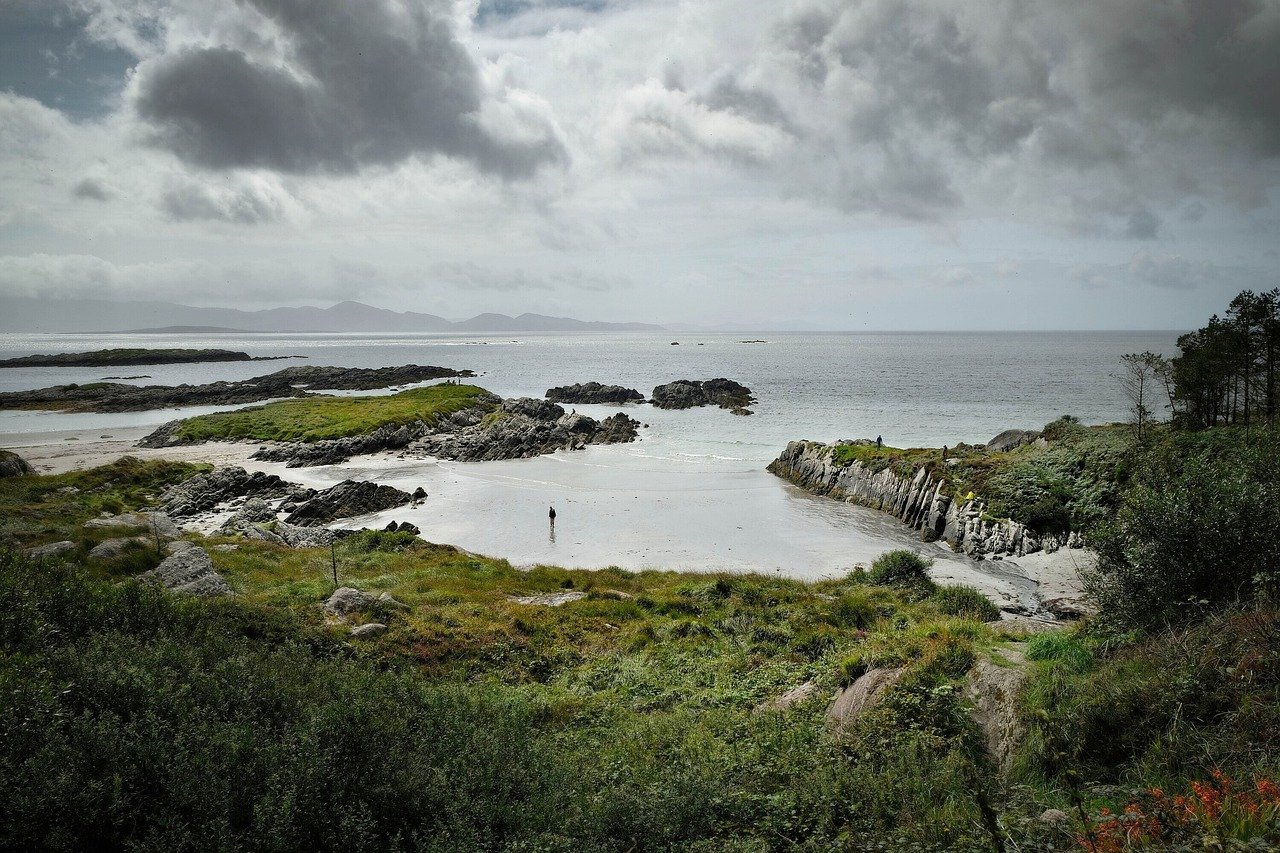 Evening light over the Atlantic coast in Connemara, Ireland in summer