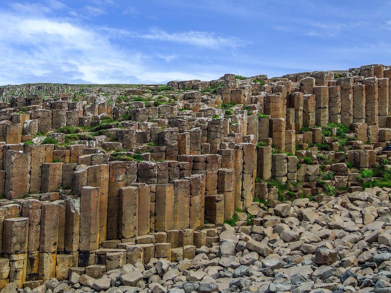 Basalt columns of the Giants Causeway on the Antrim coast