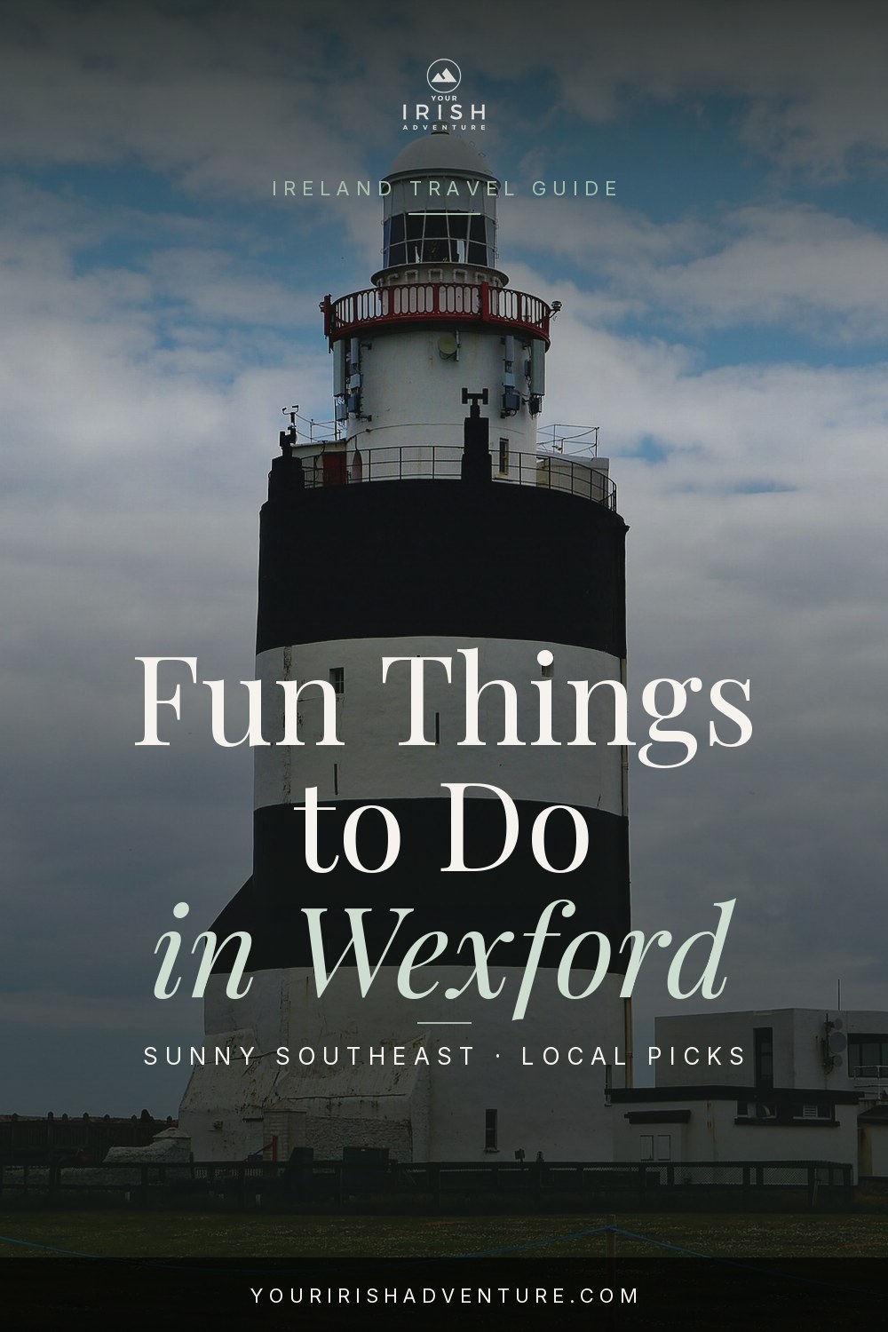 Wexford harbour and coastline in Ireland's sunny southeast with town streets and beaches