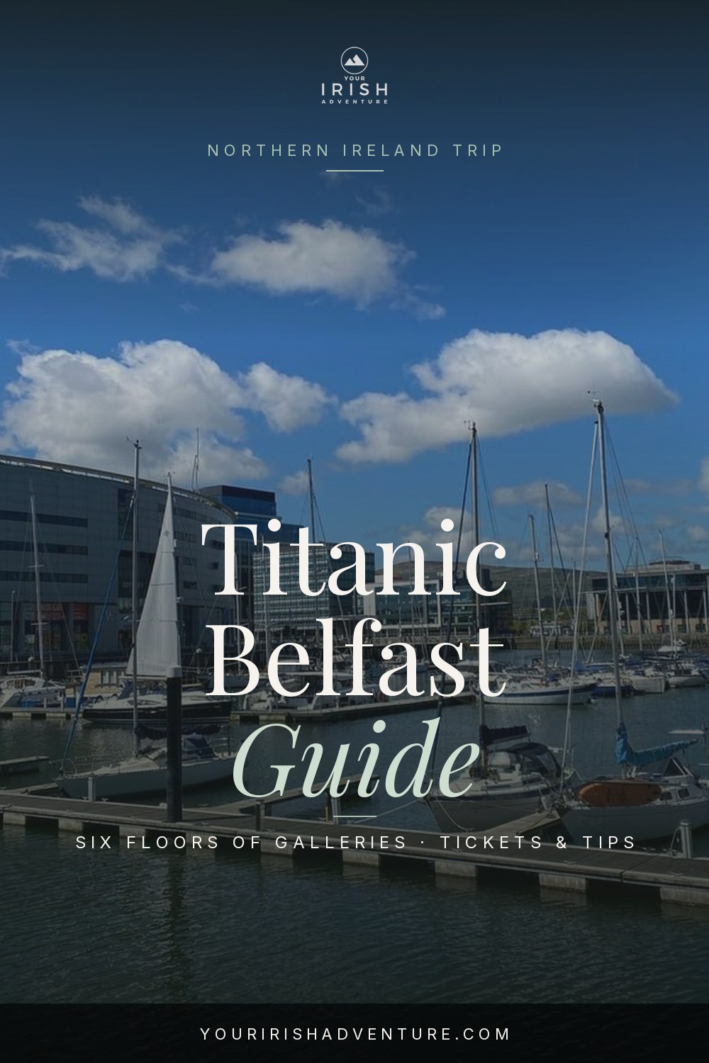 Interior gallery exhibit inside Titanic Belfast showing the ship's history on the Belfast shipyard site