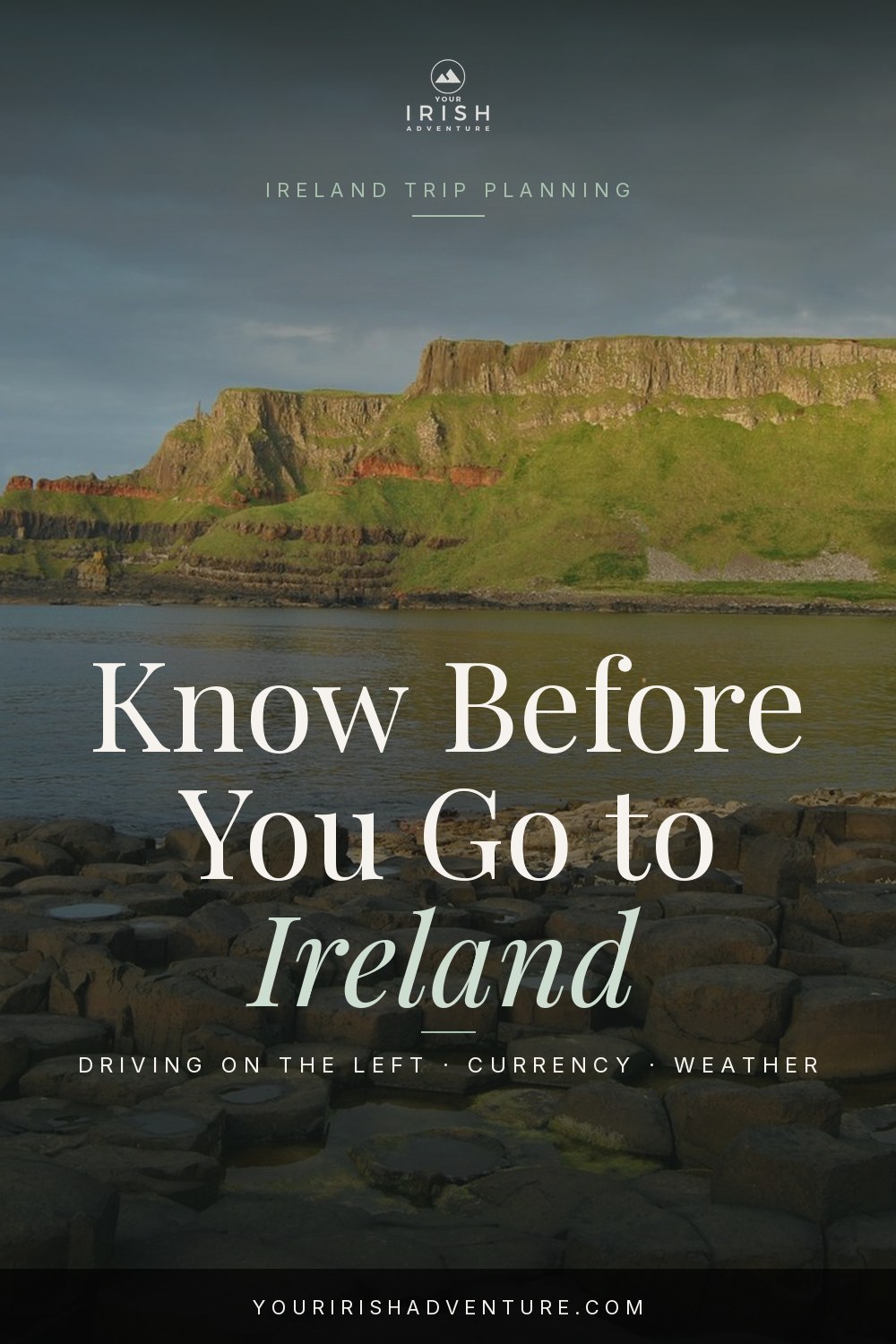 Narrow rural road winding through Irish hills under cloudy skies, planning a trip to Ireland