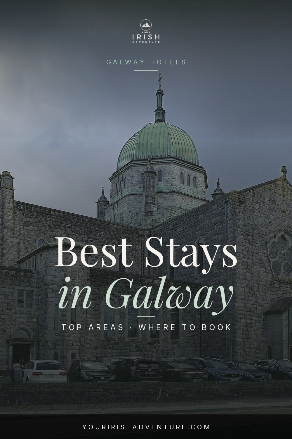 Galway city center at dusk showing top neighborhoods and hotels for visitors to Ireland