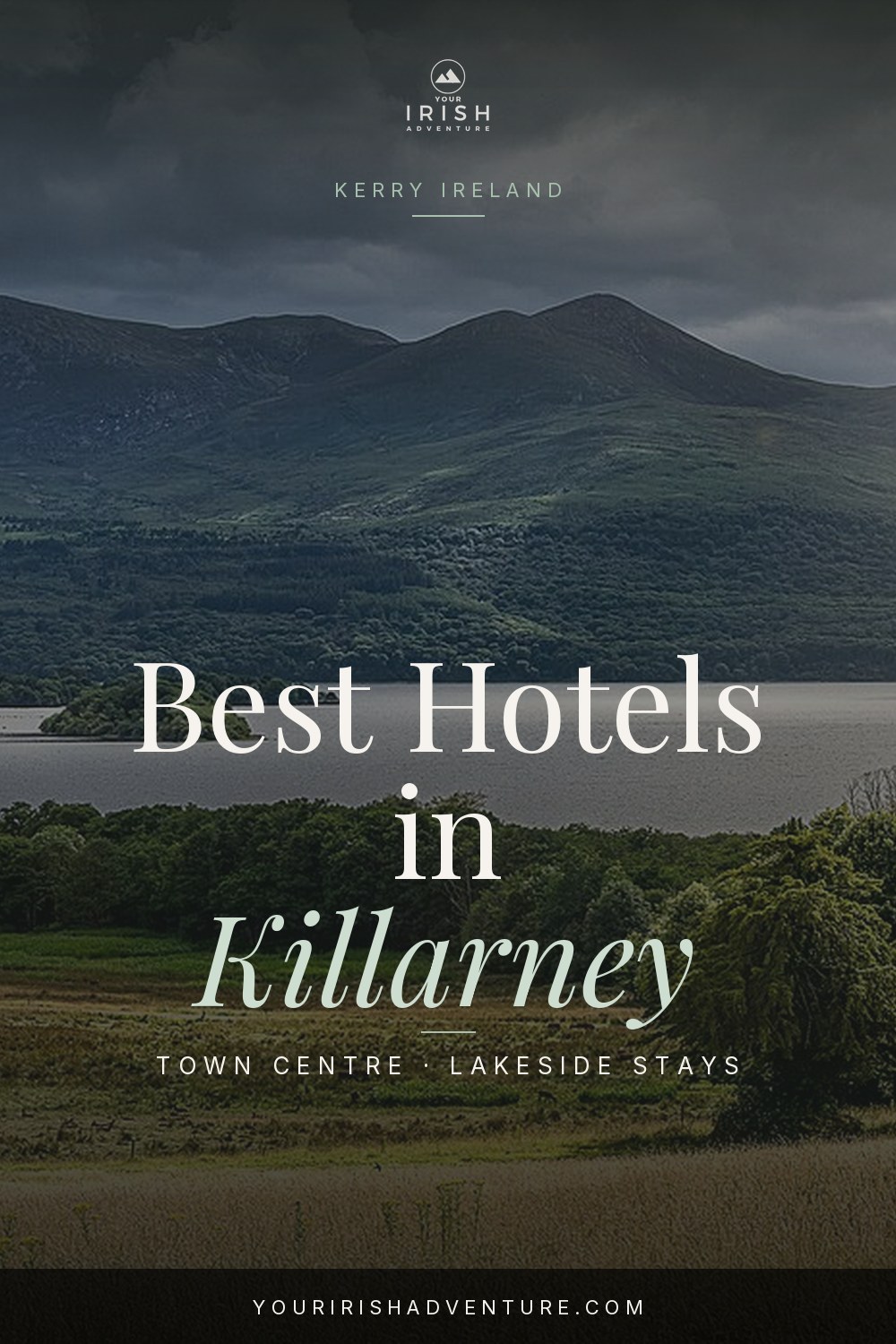 Lakeside hotel view over Lough Leane near Killarney National Park in County Kerry Ireland