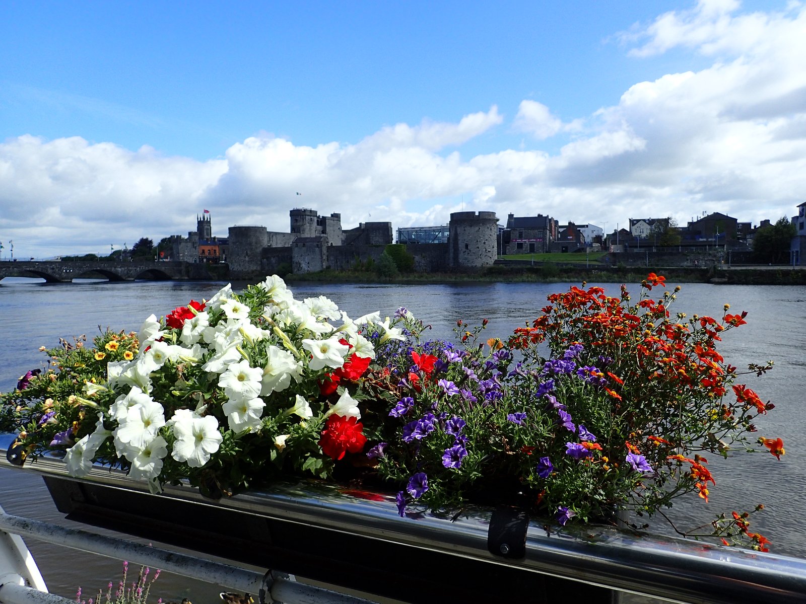 King John's Castle and its drum towers across the River Shannon in Limerick