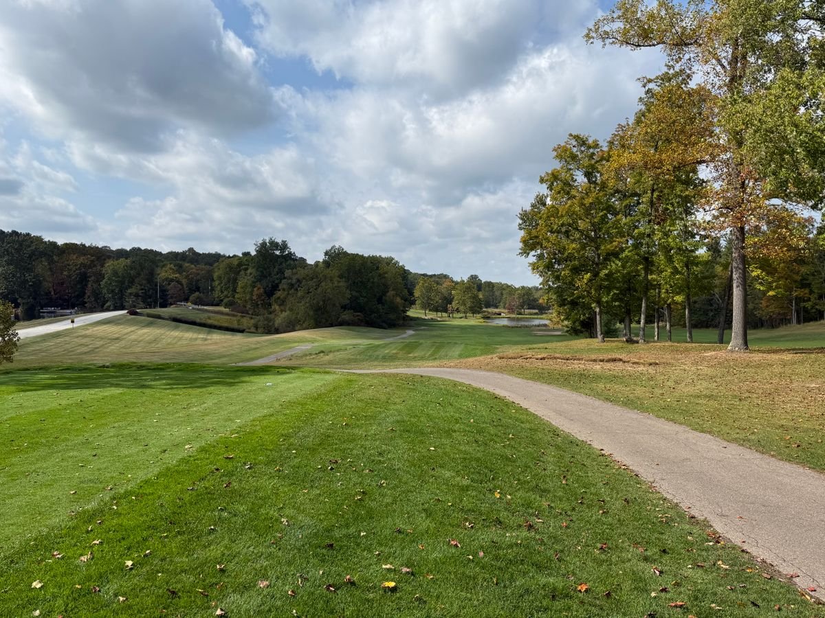 Tree-lined golf fairway on an Irish castle estate