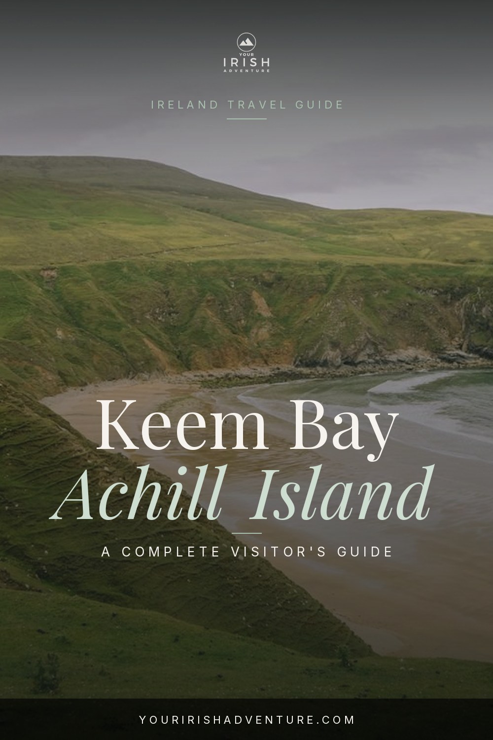 Keem Bay Blue Flag beach ringed by green cliffs on Achill Island, County Mayo, Ireland