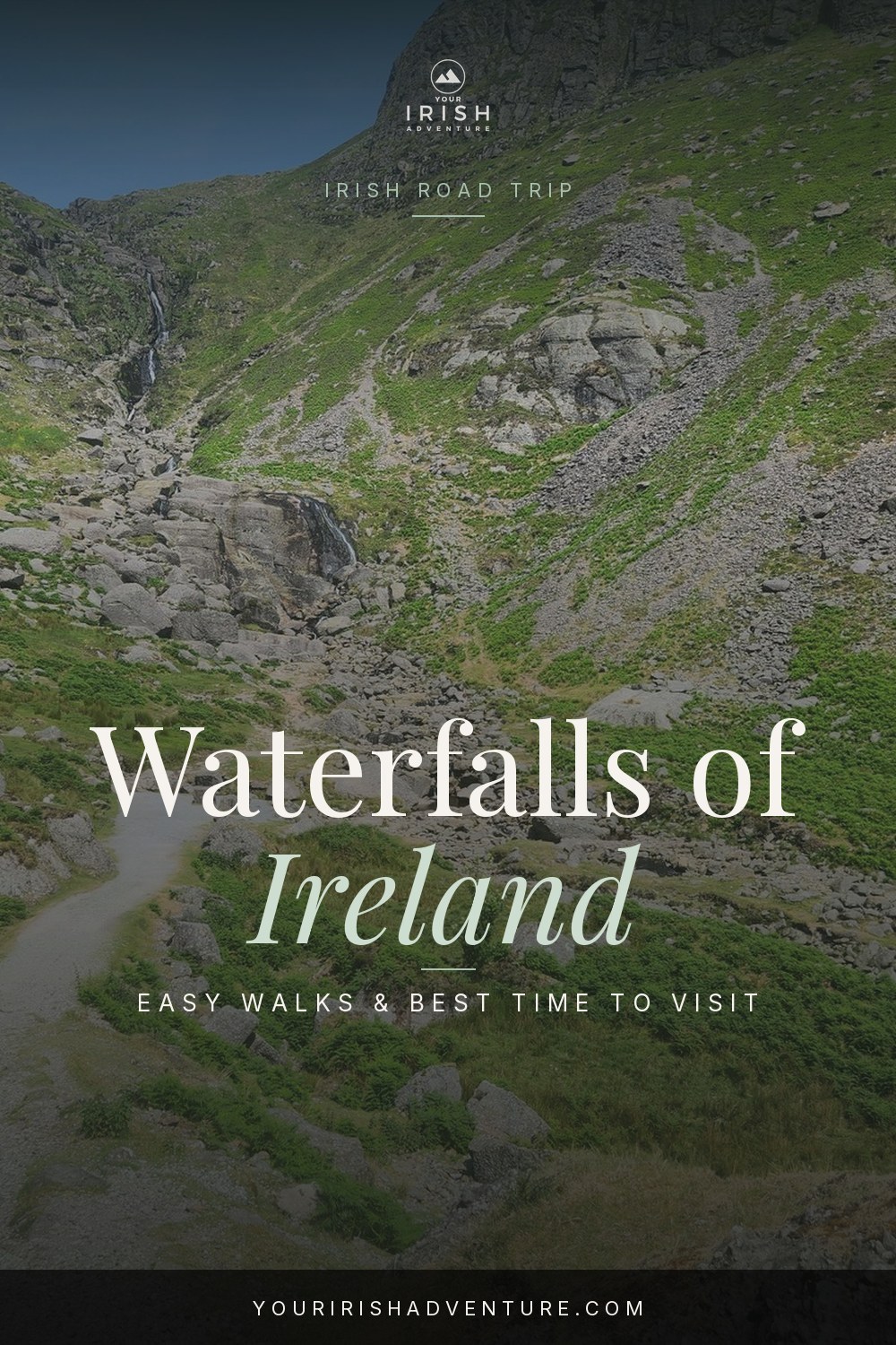 Mahon Falls tumbling over rock in the Comeragh Mountains, County Waterford, Ireland