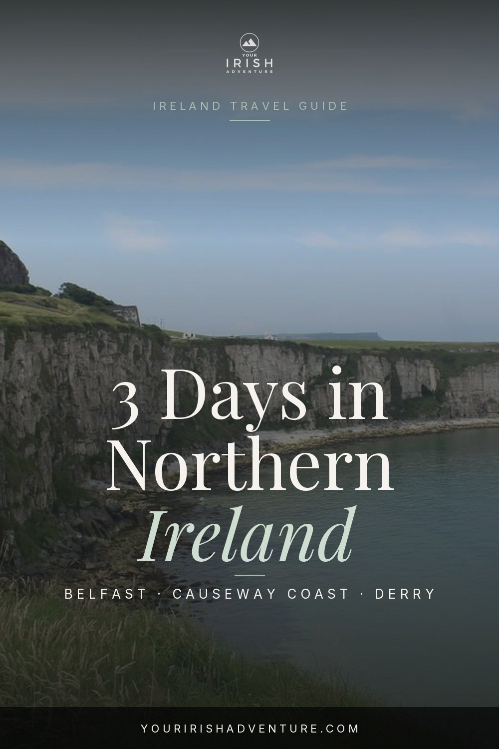 The Giant's Causeway basalt columns on the Northern Ireland coast with the sea behind