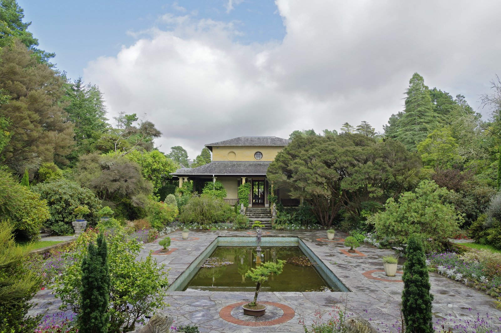 The Italian garden and reflecting pool on Garinish Island in Glengarriff, Bantry Bay