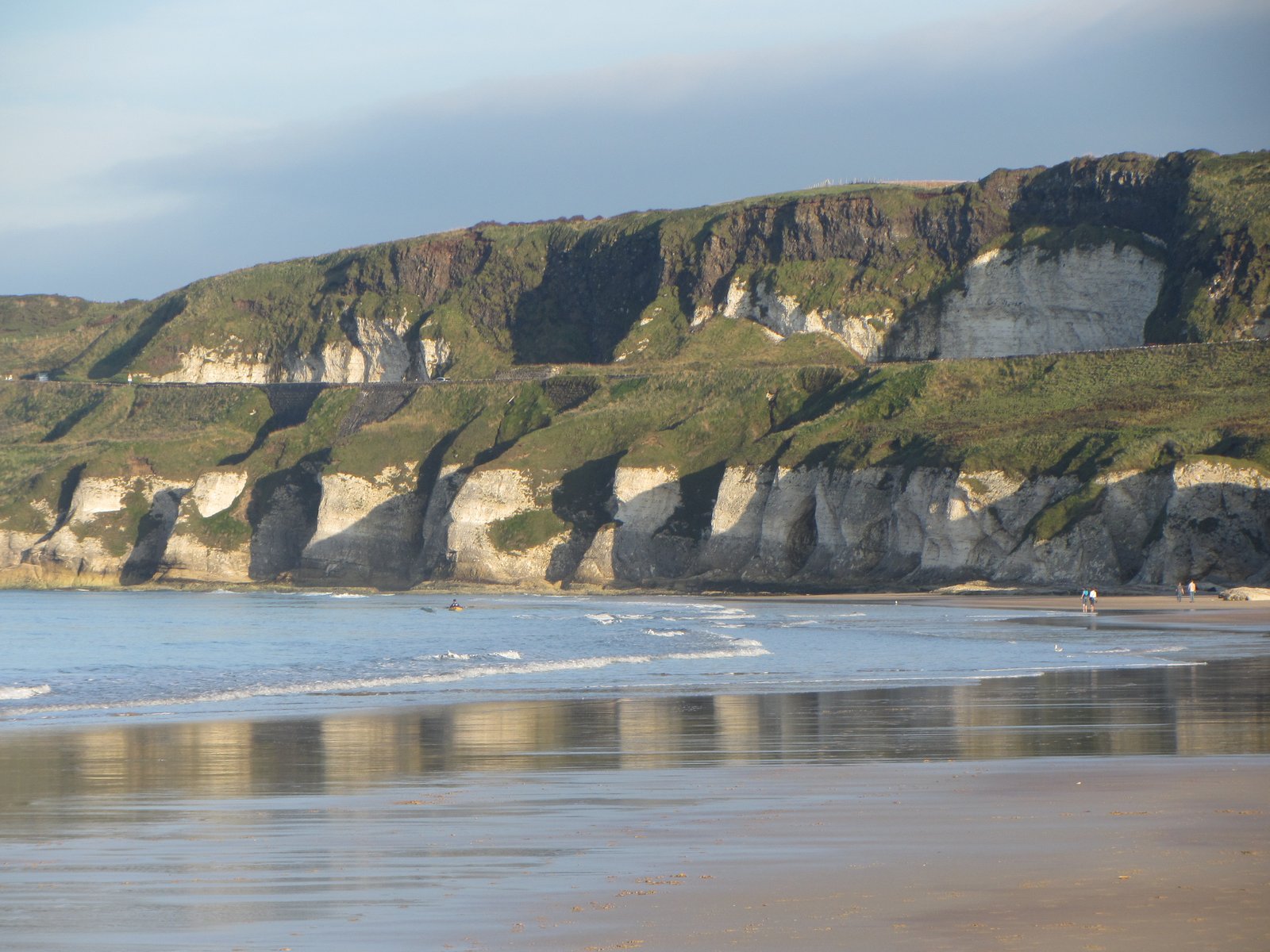 The white limestone cliffs behind Whiterocks Beach near Portrush