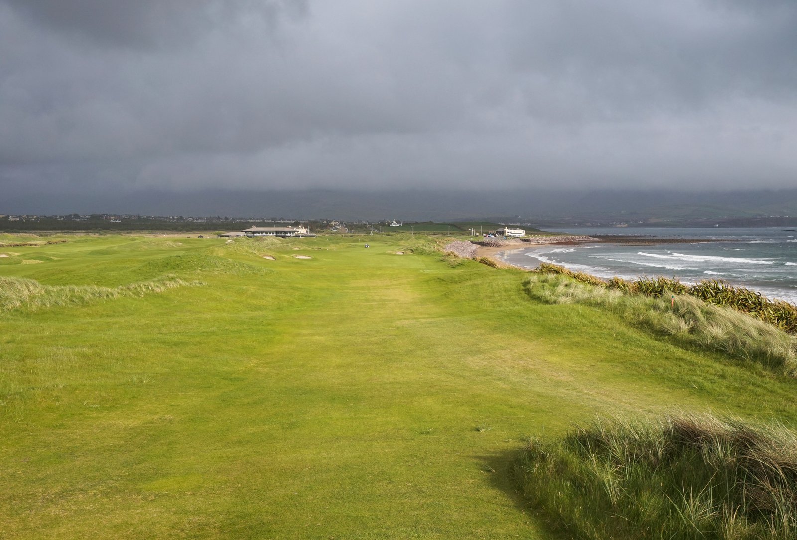 Waterville links fairway running along the Kerry coast