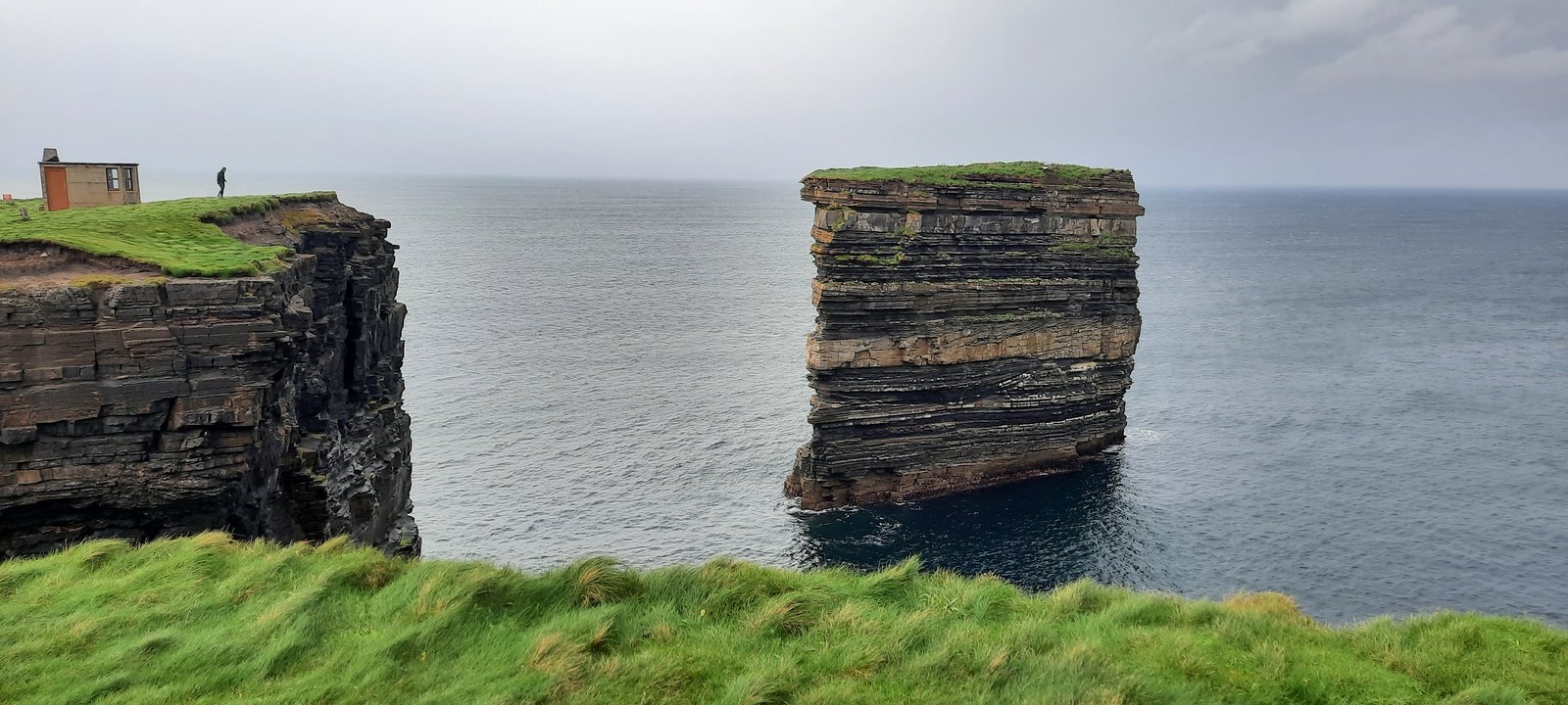 The Dun Briste sea stack standing off Downpatrick Head in County Mayo.
